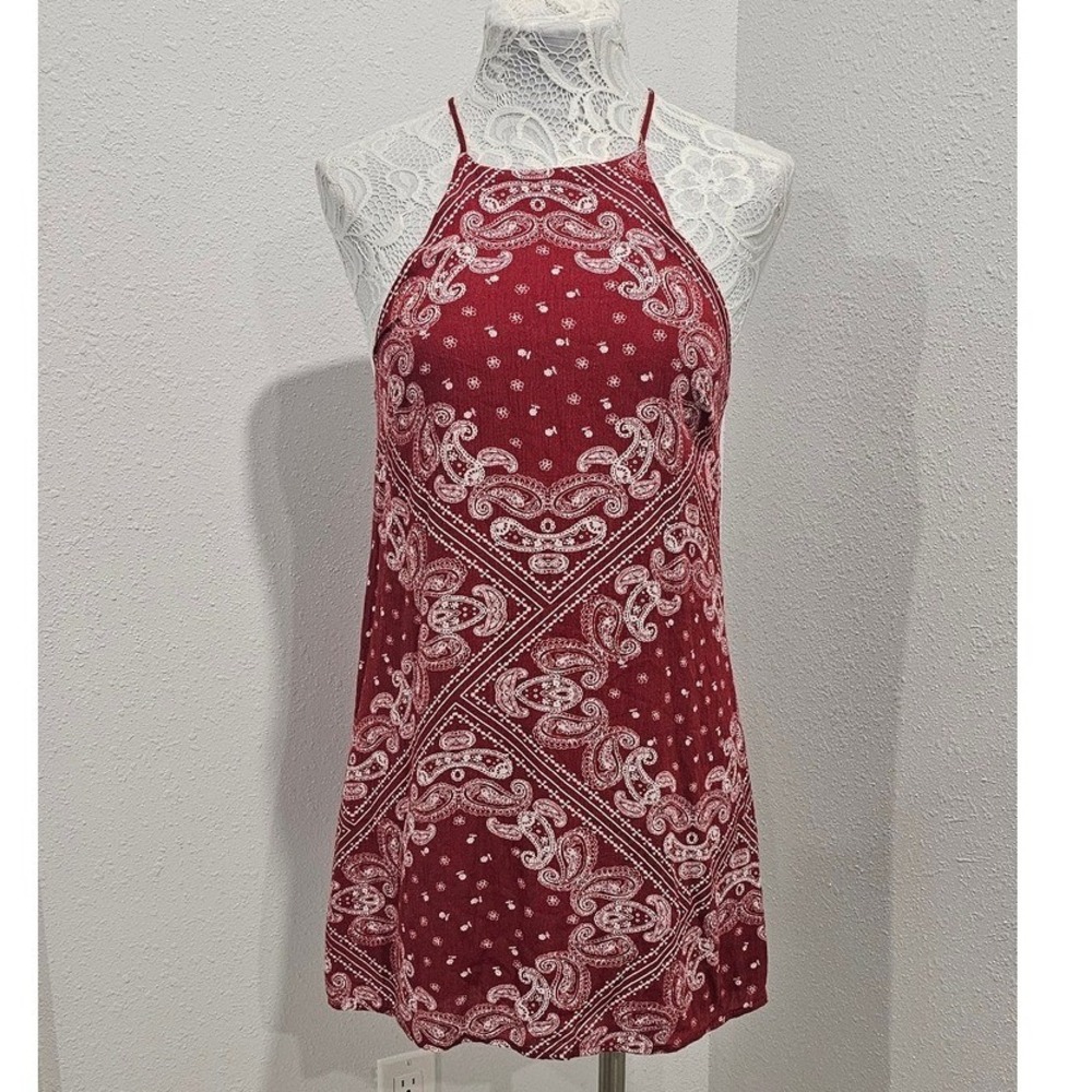 Honey Punch Red Paisley Mini Dress